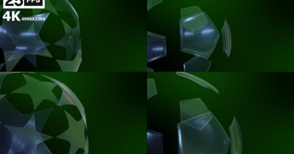4K高分辨率立体镂空3D足球旋转视频素材 Football Soccer HD Pack 03