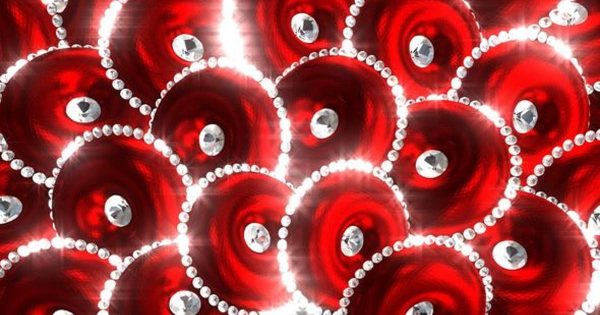 镶钻石的红圈大洋岛精选高清背景视频 Red Circles With Diamonds