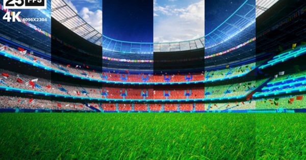 足球场草坪平移大洋岛精选高清视频素材03 Flying On Grass In Stadium HD Pack 03