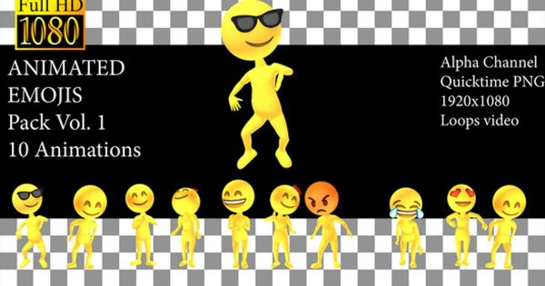 逗逼欢乐多3D卡通动画表情视频素材 Emojis Pack