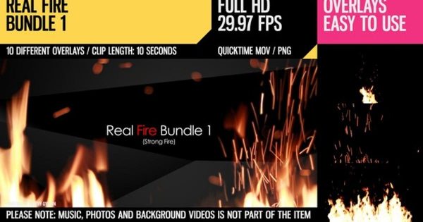 逼真火焰大洋岛精选高清视频素材包 Real Fire Bundle 1