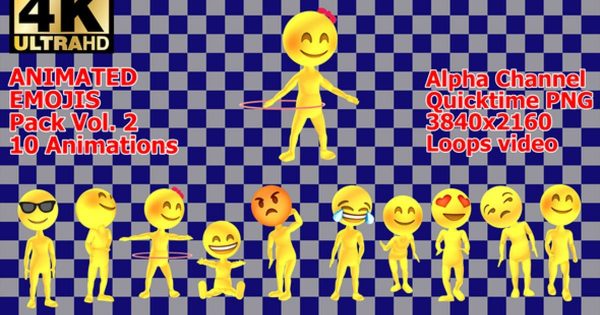 3D卡通形象表情视频素材包 Emojis 3d Pack