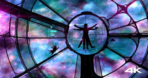 维特鲁威宇航员和他的猫大洋岛精选高清视频素材 The Vitruvian Astronaut And His Cat Are Eager For Adventure