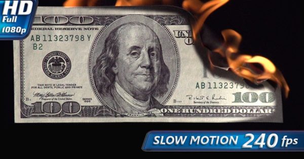 燃烧的美钞大洋岛精选高清视频素材 Burns Money