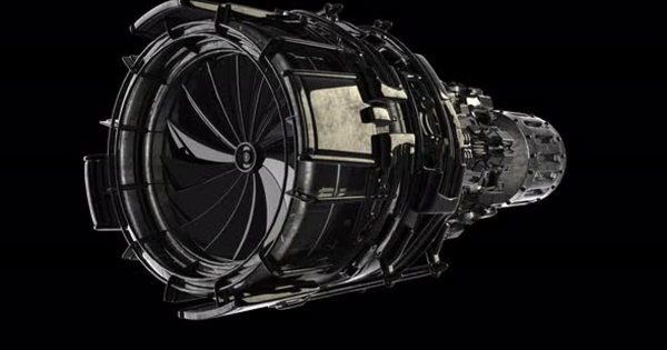 航空涡轮发动机模型大洋岛精选高清视频素材 Rotate Jet Engine Turbine