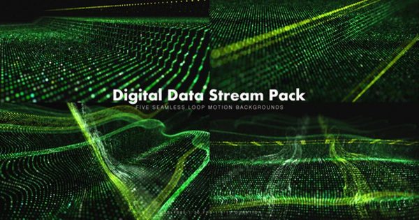 数字信息数据流大洋岛精选高清背景视频素材 Digital Data Stream Pack