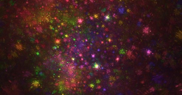 彩色粒子风暴大洋岛精选高清背景视频素材 Colorful Particles Storm