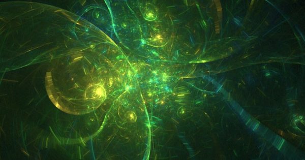 绿色粒子飞舞大洋岛精选高清背景视频素材 Green Particles Dance
