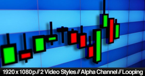 商业股票市场烛台图表金融主题大洋岛精选高清视频素材 Business Stock Market Candlesticks Bar Chart