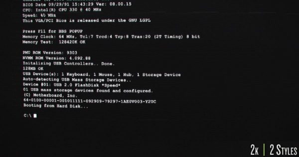 老式电脑启动界面大洋岛精选高清视频素材 Old Computer Boot Up Screen