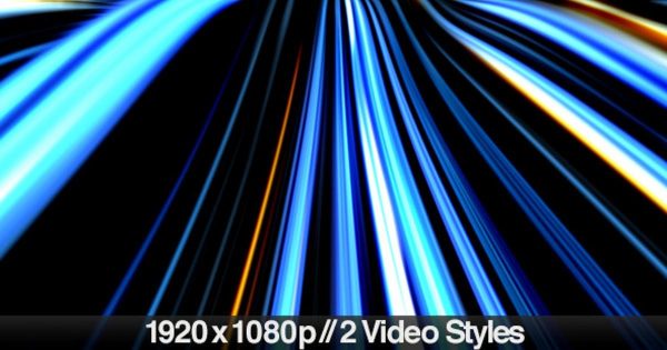抽象霓虹灯波纹线条大洋岛精选高清背景视频 Abstract Neon Wave Lines on Dark Background