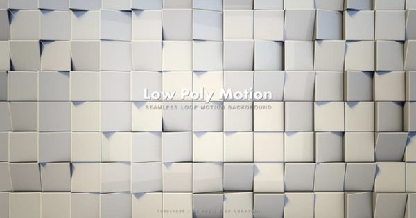 白色方块低聚运动大洋岛精选高清背景视频2 Low Poly Motion White 2