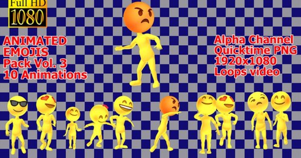 1080P立体3D表情动作视频素材 Facebook Live Reactions Pack