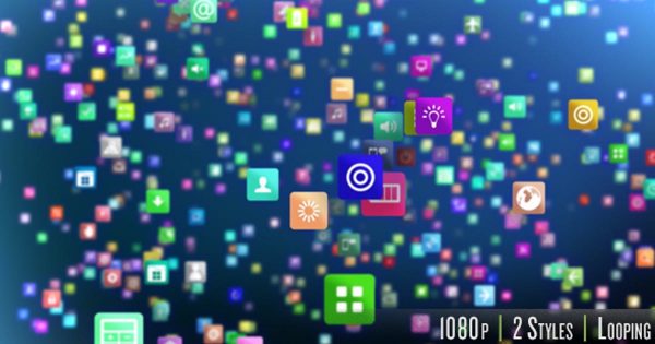 智能手机应用市场大洋岛精选高清视频素材 Smartphone App Marketplace Background