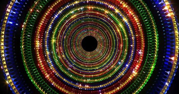 彩色闪光隧道大洋岛精选高清视频素材 Colorful Glittering Tunnel
