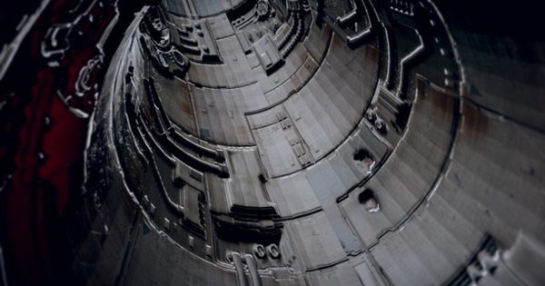 高科技太空空间站隧道大洋岛精选高清视频素材 Grunge High Tech Tunnel