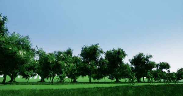 自行车骑行运动大洋岛精选高清视频素材 Bicycles and Green Park Background