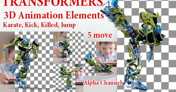 变形金刚玩具模型动态视频素材 Robot Transformers