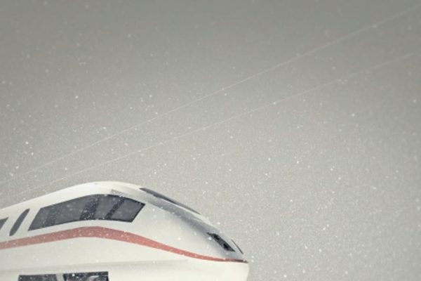 超级高铁动车动画演示视频素材 High Speed ICE Train – Snowy Day缩略图 超级高铁动车动画演示视频素材 High Speed ICE Train – Snowy Day