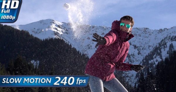 打雪仗嬉戏大洋岛精选高清视频素材 Winter Resort
