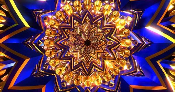 金碧辉煌蓝色装饰物循环播放大洋岛精选高清视频素材 Golden Blue Ornament