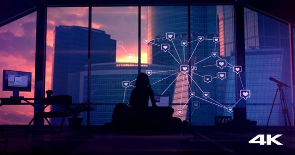 社交网络及社区信息图表概念图高清视频 Social Connections And Communication, Infographics