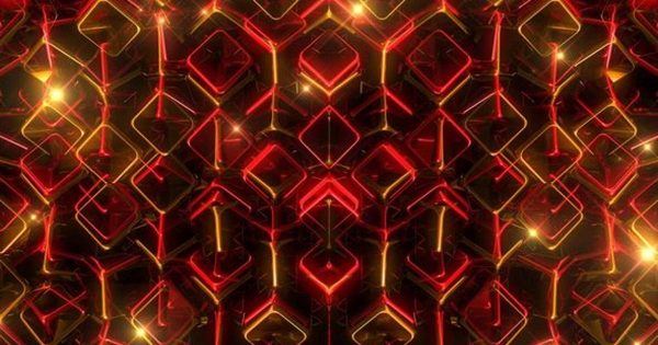 闪耀的立方体节目开场大洋岛精选视频素材 Glowing Red And Yellow Squares