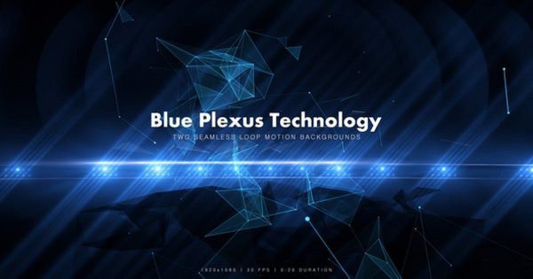 抽象高科技蓝色光效大洋岛精选视频素材 Blue Plexus Technology