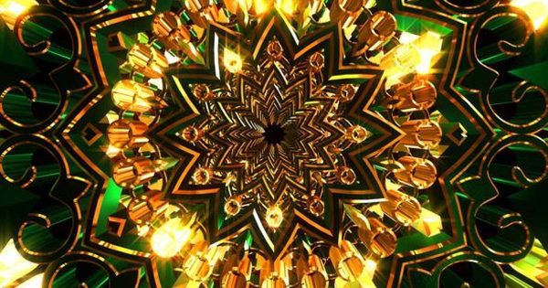 奢华金绿色装饰抽象大洋岛精选视频素材 Golden Green Ornament