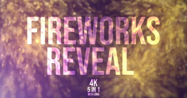 金色烟花高清背景大洋岛精选视频素材 Golden Fireworks Reveal