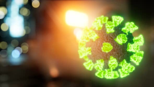 街道背景新冠状病毒COVID-19放大渲染图高清视频素材v3 Coronavirus COVID 19 Quarantine on Empty City Streets