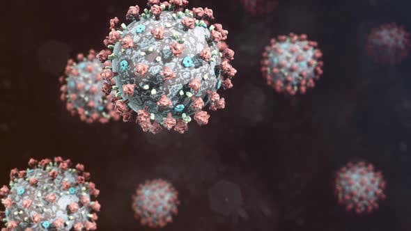 冠状病毒COVID-19近景动画拍摄视频素材 Close Animated Shot of the Coronavirus – COVID-19
