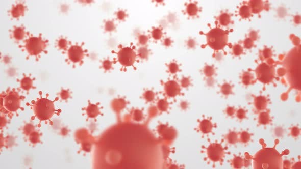 新冠状病毒Covid-19三维渲染动画大洋岛精选背景视频素材 Corona Virus Covid-19