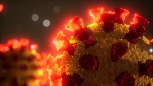超高清新型冠状病毒三维渲染动画特写镜头视频素材 Corona Virus Covid 19 Macro Model