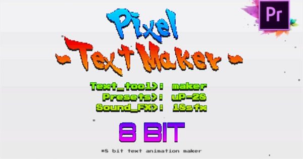 复古怀旧街机游戏毛刺标题字幕大洋岛精选PR模板 Arcade Text Maker 8bit Glitch Titles | Mogrt