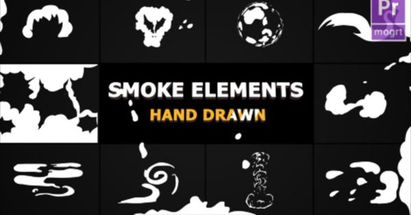 卡通烟雾元素与转场大洋岛精选PR模板 Cartoon SMOKE Elements And Transitions