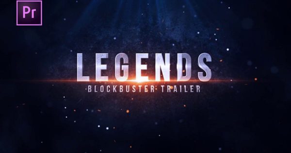 金属镜面火花特效电影预告片字幕标题大洋岛精选PR模板 Legends Blockbuster Title