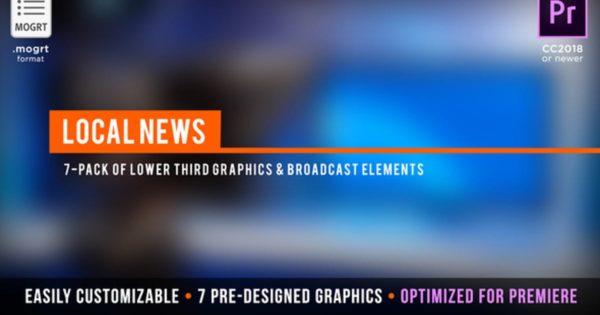 新闻直播间背景大洋岛精选PR模板 Local News Broadcast | MOGRT for Premiere Pro