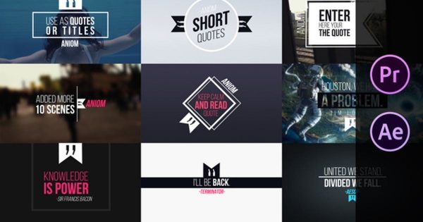 视频短标题字幕特效大洋岛精选PR模板 Short Quotes