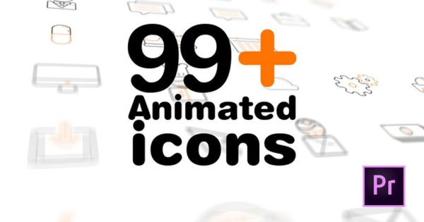 99+动态视频图标素材大洋岛精选PR模板 99+ Icons Mogrt