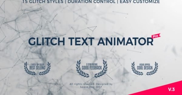信号故障字幕标题特效大洋岛精选PR模板 Glitch Text Animator PRO