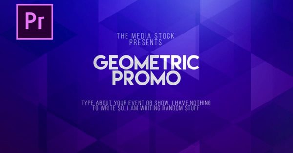 简洁现代几何图形开场视频特效大洋岛精选PR模板 Geometric Promo
