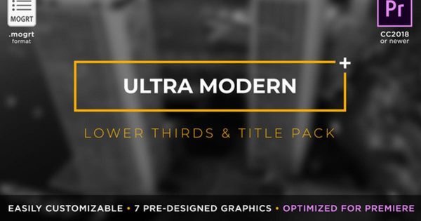 7种动画风格视频字幕条大洋岛精选PR模板 Ultra Modern Titles & Lower Thirds | MOGRT for Premiere Pro