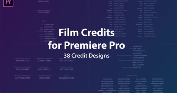 电影视频片尾字幕动画大洋岛精选PR模板 Film Credits Kit