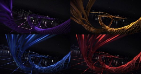 3D抽象细线丝带动画特效Logo演示大洋岛精选PR模板 Digital Wire Ribbon Logo Reveals