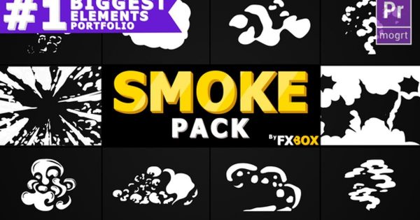 烟雾动画元素转场过渡特效大洋岛精选PR模板 Action Elements Smoke