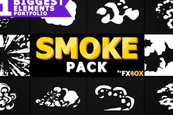 烟雾动画元素转场过渡特效大洋岛精选PR模板 Action Elements Smoke
