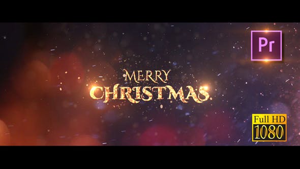 光影粒子动画特效圣诞节祝福视频大洋岛精选PR模板素材 Christmas Wishes – Premiere Pro