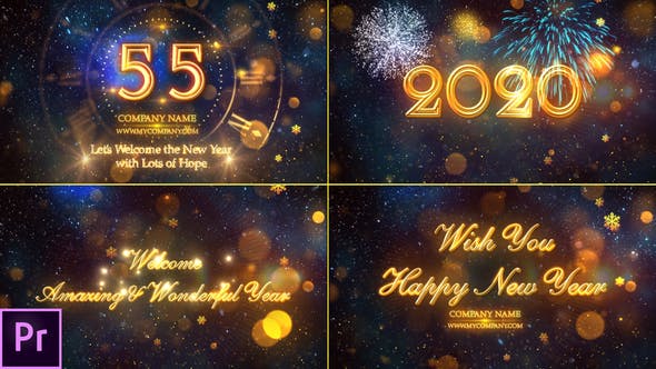 梦幻粒子动画特效2020年新年倒计时视频大洋岛精选PR模板 New Year Countdown 2020 – Premiere Pro