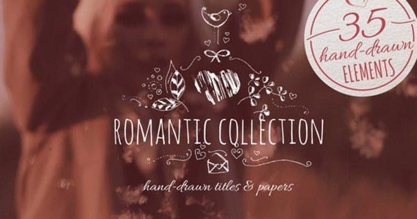 浪漫至上手写标题特效大洋岛精选AE模板 Romantic Collection Hand-drawn Titles